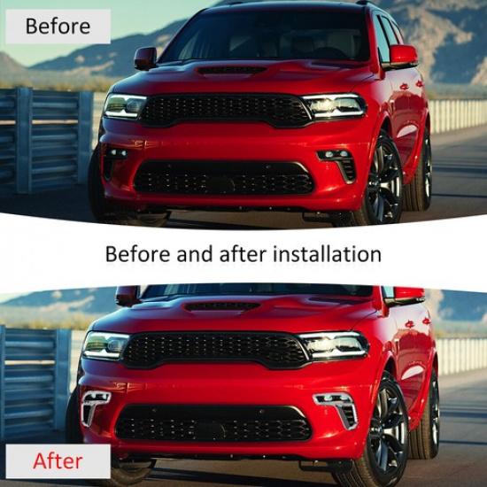 Chrome Front Fog Light Lamp Cover Trim Frame For Dodge Durango + Accessories