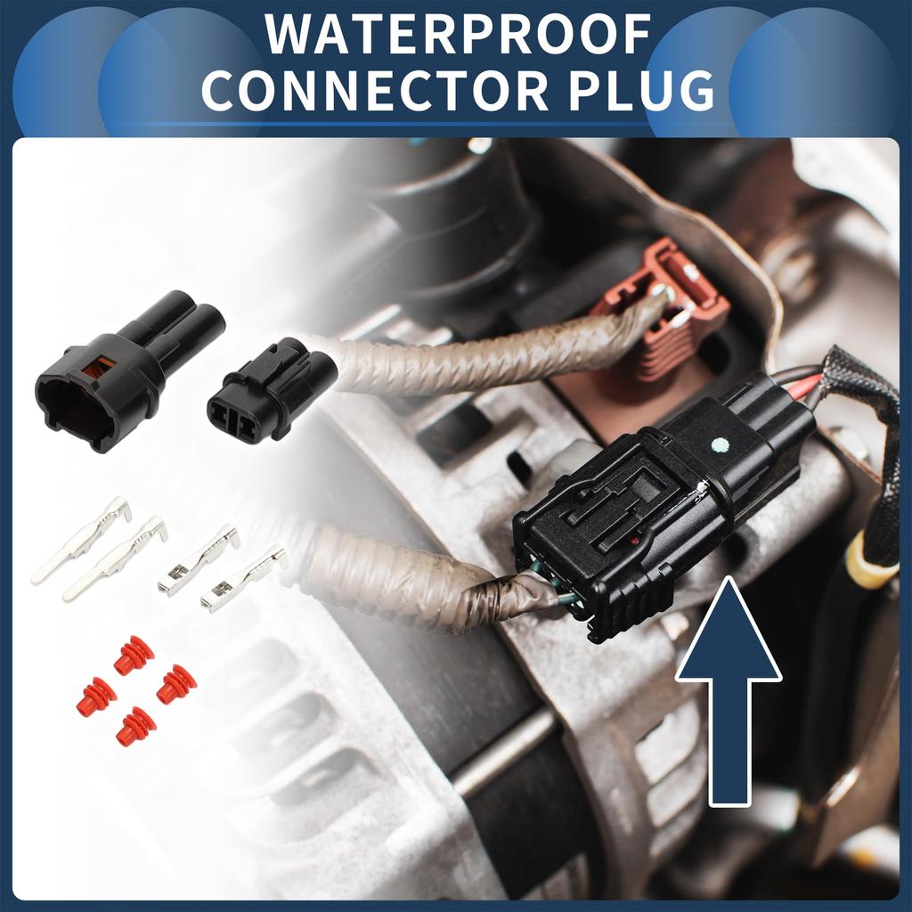 INFINAUTO 2 Pin Waterproof Connector Plug 2mm Series Female Female Wire Terminal Connector for