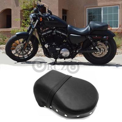 Harley 04-13 XL883/XL1200N Rear Leather Seat Cushion with Studs