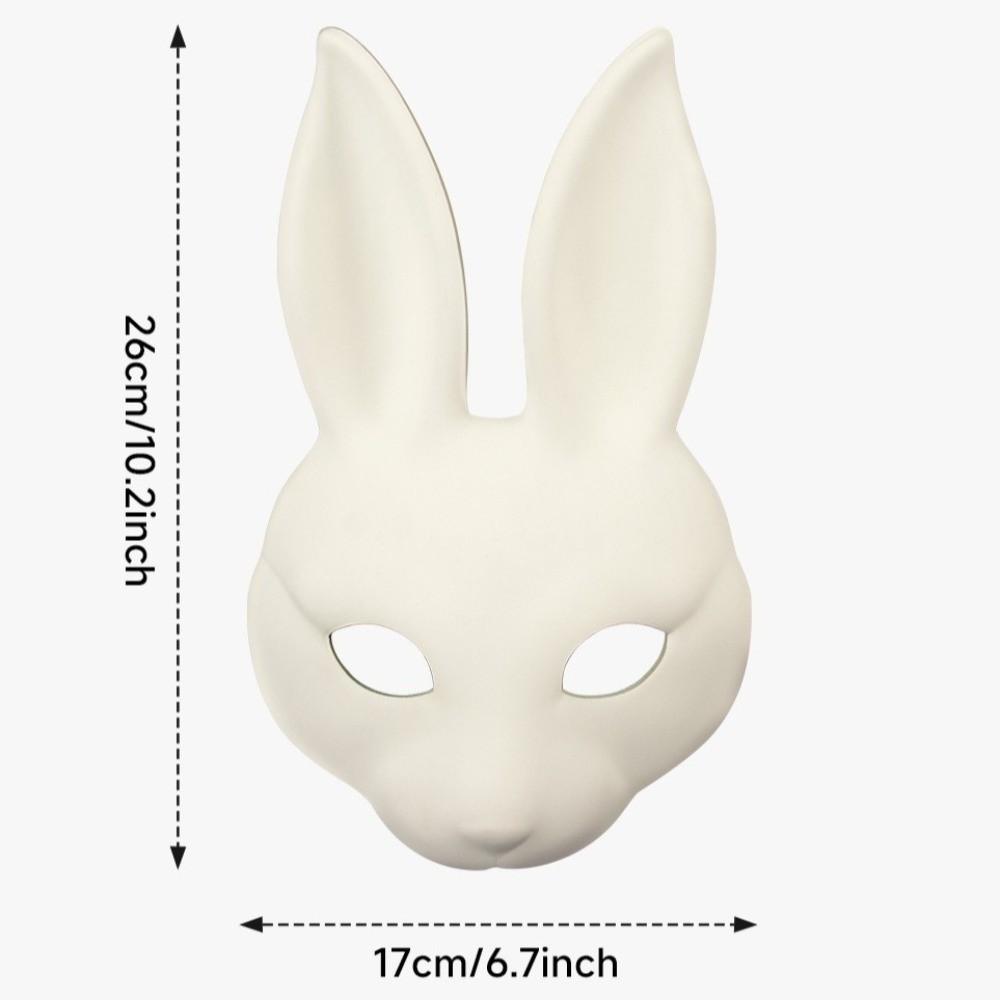 Realistic White Rabbit Mask Novelty Rabbit Face PU Leather Mask Comfortable Fit Handmade DIY Rabbit Mask Easter Celebrations