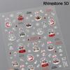Gold Stamped White Christmas Tree Snowflake 3D Self Adhesive Nail Art Stickers Santa Claus Elk Xmas Cartoon Cute Manicure Decals