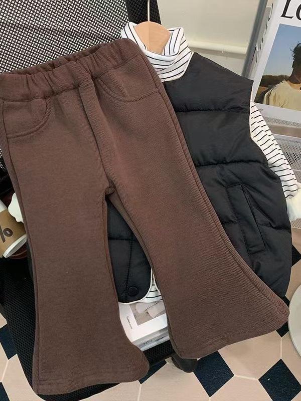Girls' Velvet Flared Pants - Stylish and Warm, Thickened for Autumn/Winter 2022