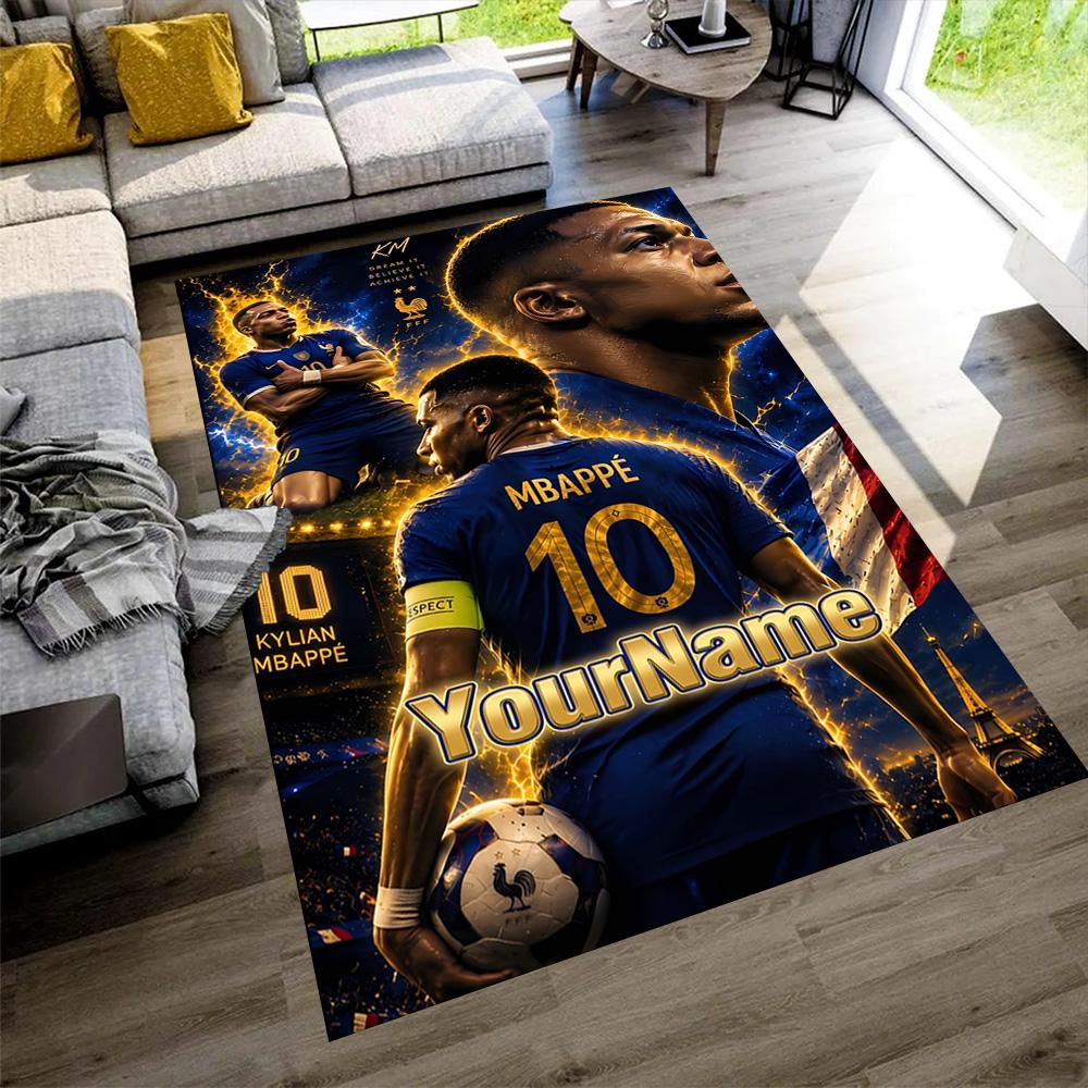 Mbappe Customize Text Area Rug Perfect for Bedrooms Foyer Outdoor Decorate Room Anti-slip Rug Office Home Decor Spiritual Gift
