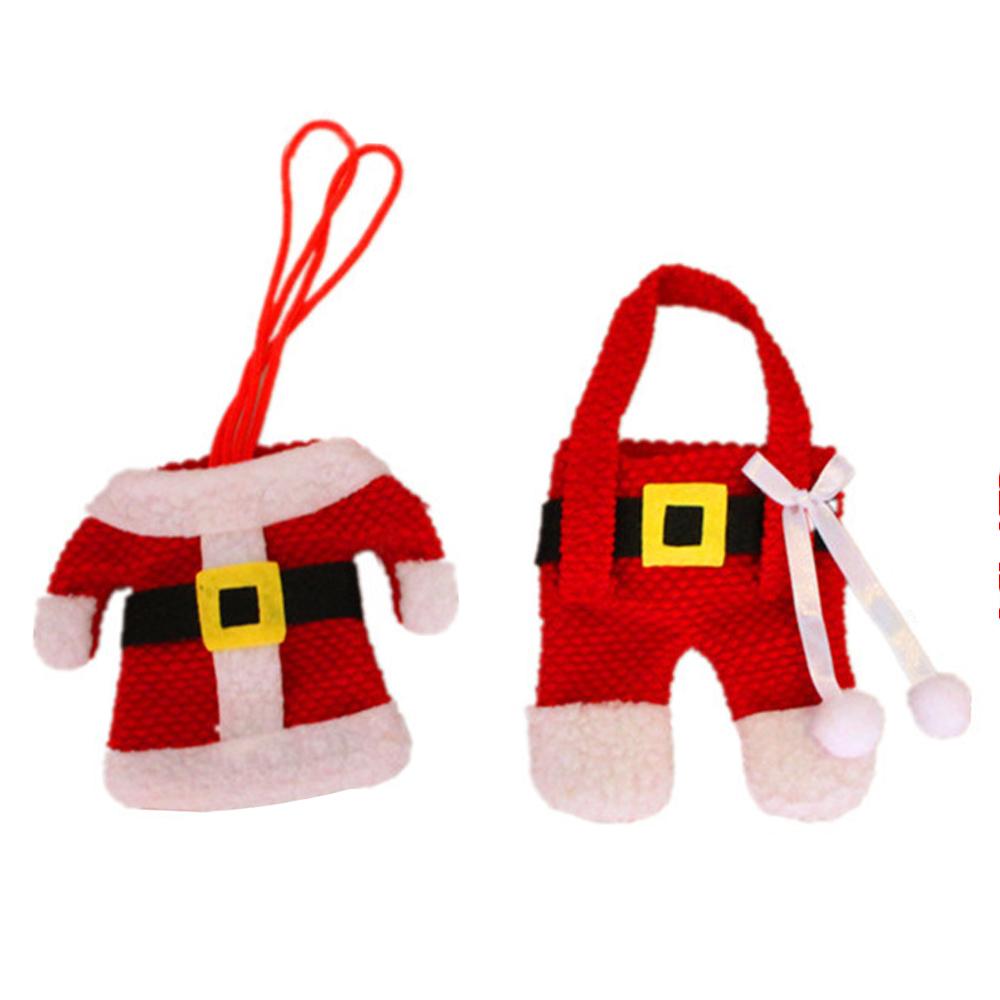 12PCS Xmas Cutlery Bag Santa Claus Knife Fork Storage Pocket Bag Christmas New Year Tableware Decorations Home Ornament