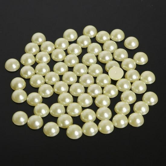 Half-Round ABS Imitation Pearl Beads for DIY Nail Art and Phone Cases