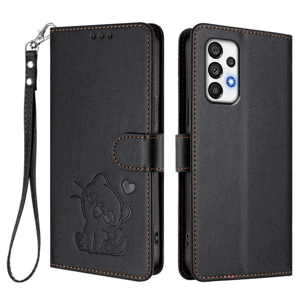 WEFOR Wallet Case for Samsung Galaxy A57 A37 A17 A73 5G A72 A71 A56 A55 A54 A53 A52 A51 4G, Cute Cat Flip Cover with Card Holder