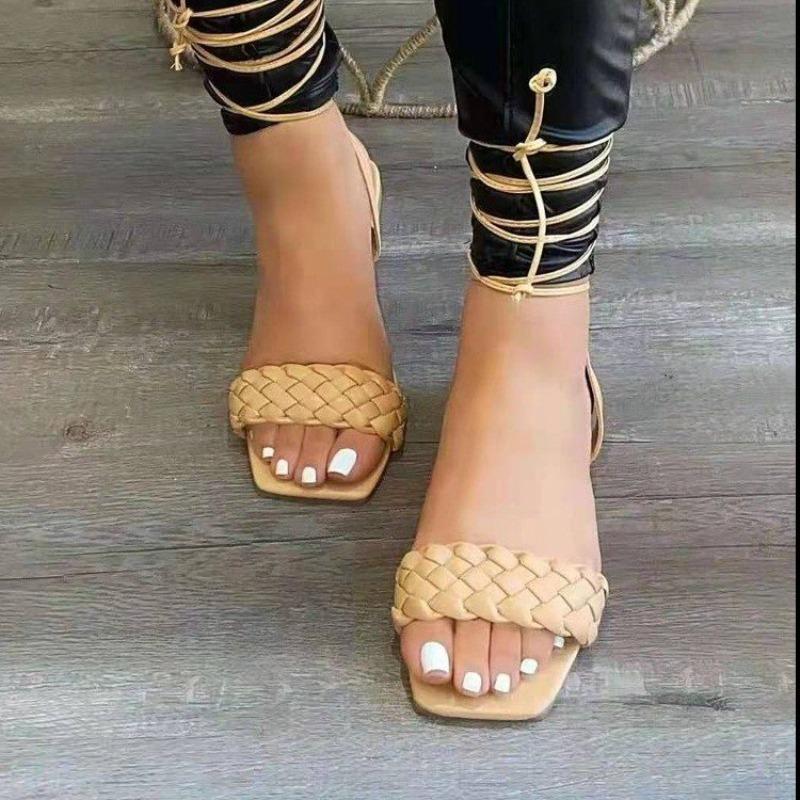 New Summer Fashion Design Weave Women Sandals Transparent Strange Sexy Crystal High Heels Ladies Stilettos Square Toe Shoes