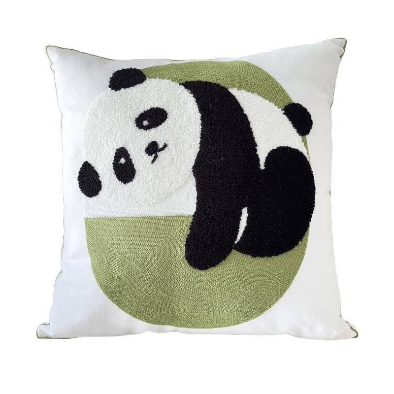 Stile Ins Panda Ricamato Carino Cuscino Moderno Semplice Cartone Animato Cuscino da Comodino Divano Soggiorno Custodia Federa per Cuscino Homestay Qualità