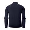 Men's Vertical Pitted-Stripe Knitted Sweater With Half-Zip Stand Collar
