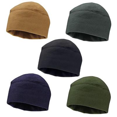 Men Beanie Cycling Cap Hiking Winter Solid Color Soft Warm Hat Polar Fleece Thickened Windproof Outdoor Cap