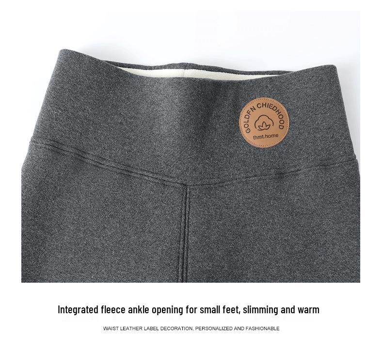 Women's Extra Thick Fleece-Lined Lambswool Pants – High Waist, Elastic, Warm Winter Layer