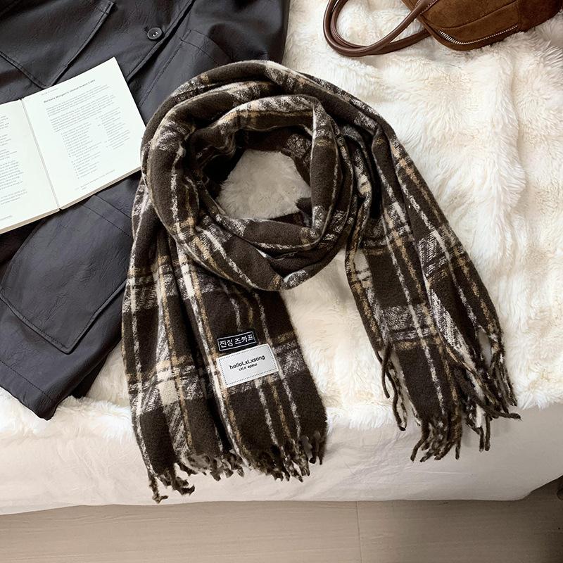 Scarf Women's Winter High-end Sense New Versatile Warm Scarf Shawl Scarf Wool Knitted Scarf