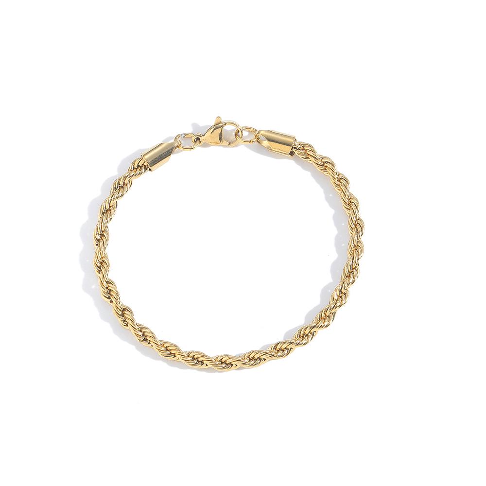 Mehrbreiten Mehrfarbiges Drehkettenarmband: 2mm-6mm, Plattierter Edelstahl