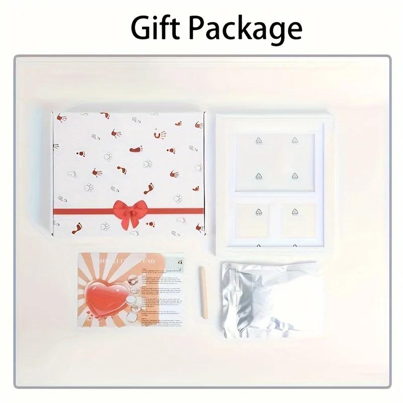 Pet Pawprint Keepsake Kit & Picture Frame Premium Wooden Photo Frame Dog Or Cat Clay Mold For Paw Print & Bonus Stencil