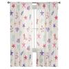 Flower Leaves Shell Starfish Sheer Curtains For Living Room Bedroom Kids Room Tulle Window Treatment Drapes