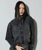 The B Archive [The B] Women'S Cotton Vintage Washed Crop Shacket Charcoal Gray