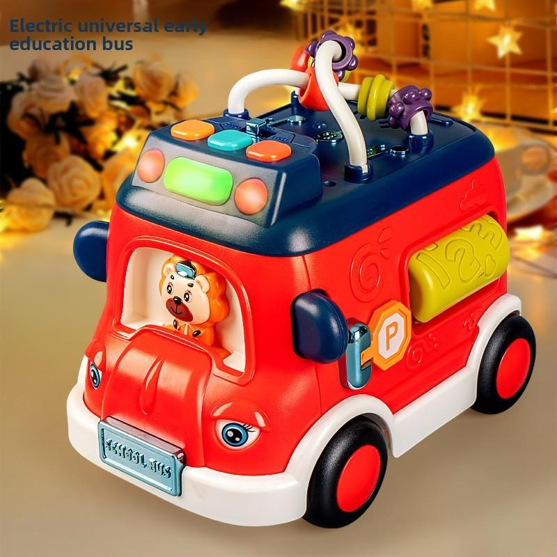 Multifunctional School Bus Light Sound Educational Toy For Toddlers Boys And Girls