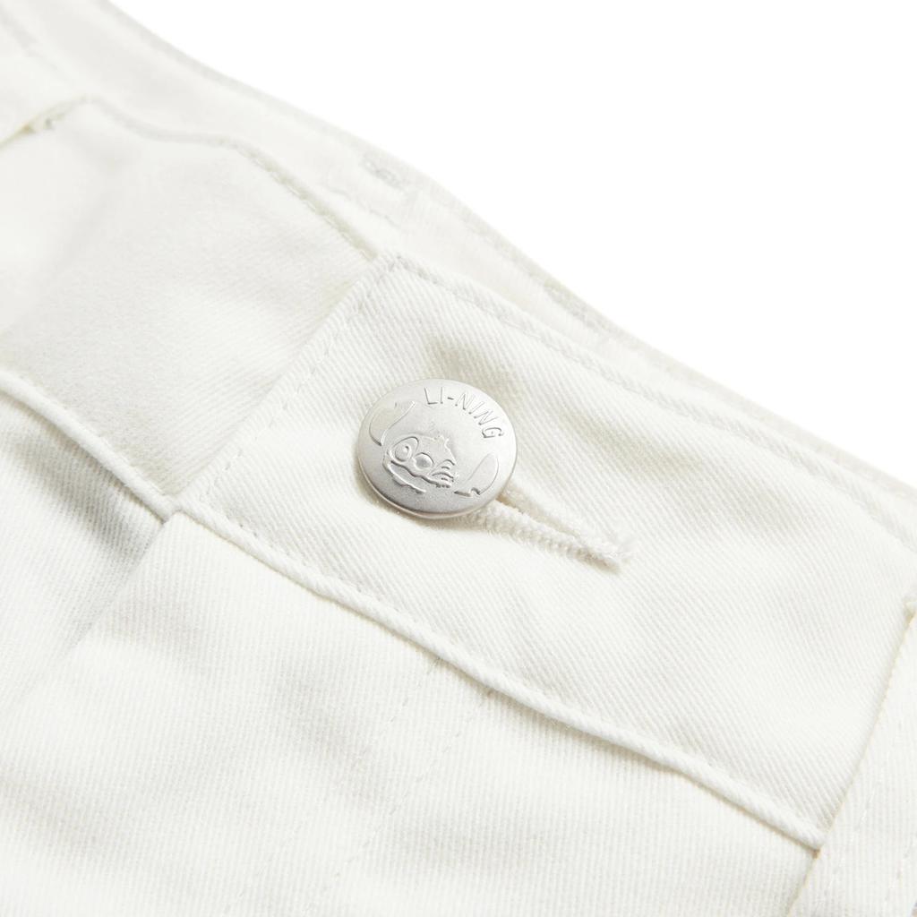 Li Ning X Disney Collaboration Stitch Series Solid Color Mid Waist Comfortable Breathable Straight Leg Casual Shorts Women Shorts AKSU326-1