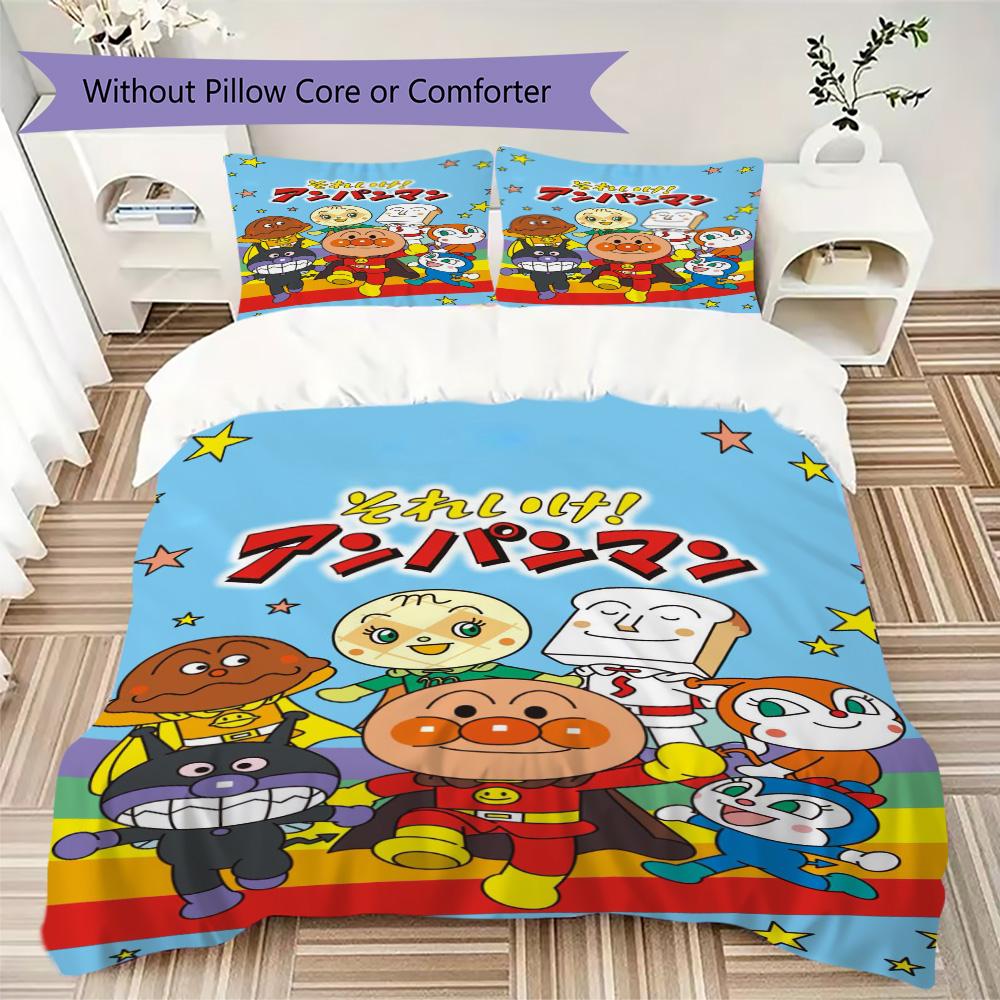 Bread-man style cartoon Pattern Bedding,Quilt Set Quilt Cover Pillowcase Home Birthday Gift (1*duvet cover+2*pillowcase,without core)ZSJT0917321