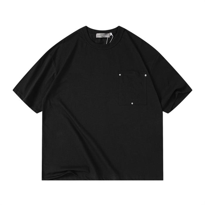 Latest Summer Mens T-padded Pure Cotton Quality Ice-feeling Pocket Comfortable Fit Round Neck T-shirt Short Sleeves