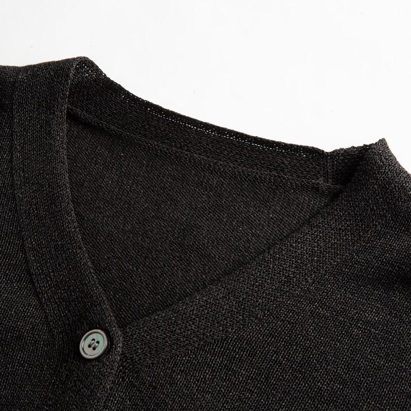 Elva' Island Solid Color Long-Sleeved Knitted V-Neck Cardigan