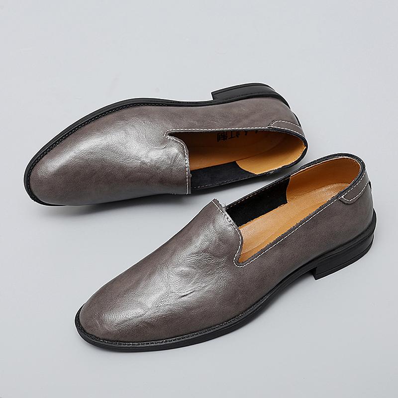 Genuine Leather Loafers Mens Design Moccasin Fashion Slip on Flats Comfy Casual Shoes Handmade Male Boat Footwear Driving Shoes