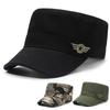 Men's Outdoor Sports Camouflage Flat Top Hat Spring Autumn Embroidered Sun Hat