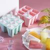 6 Hole Silicone Ice Cream Mold with Reusable Sticks DIY Chocolate Dessert Popsicle Moulds Tray Ice Cube Maker Tools