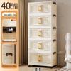 No-Install Multi-Layer Storage Cabinet for Baby & Kids - Folding Plastic Wardrobe & Snack Shelf