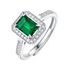 Ruizuan Lab Created Emerald Gold Plated Rhodium Plated Vintage Adjustable Gemstone Rings Bling Jewelry 