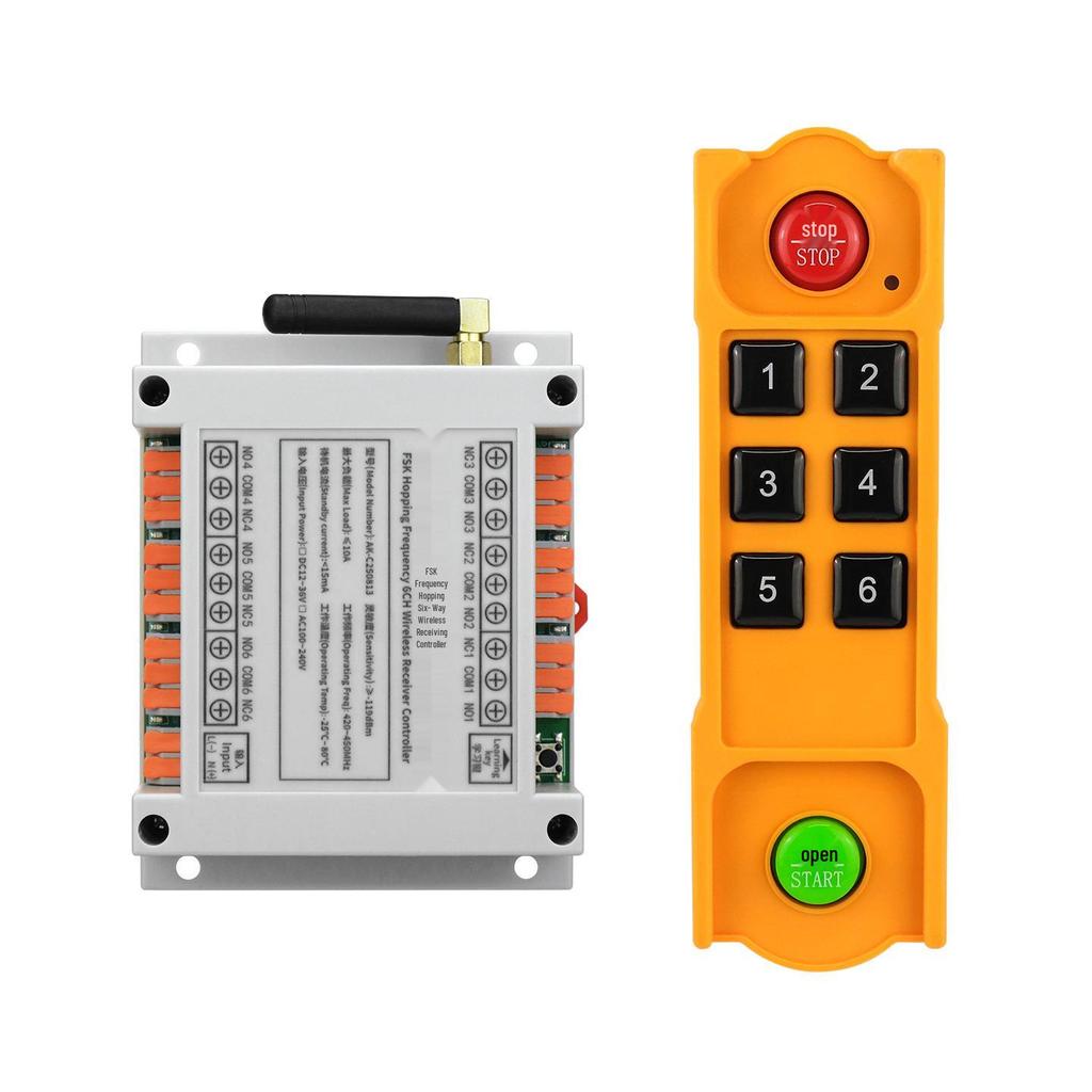 DC 12V-36V FSK Frequency Hopping 6-Channel Wireless Remote Motor Gate Controller