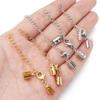 5sets Stainless Steel Leather Cord Clips End Caps With Lobster Clasp Extension Chain Connectors For DIY Jewelry Making Findings