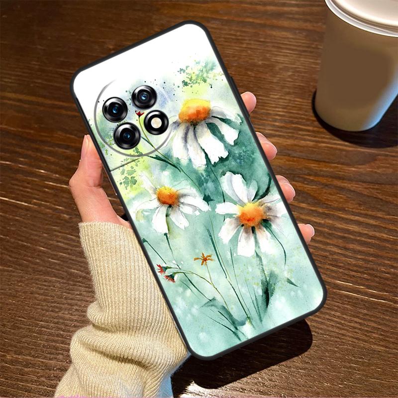 Daisy Watercolor For OnePlus Nord CE 5 2 3 4 Lite N20 N30 Case For OnePlus 15 R 13 12 11 8T 10T 13T 12R 13R