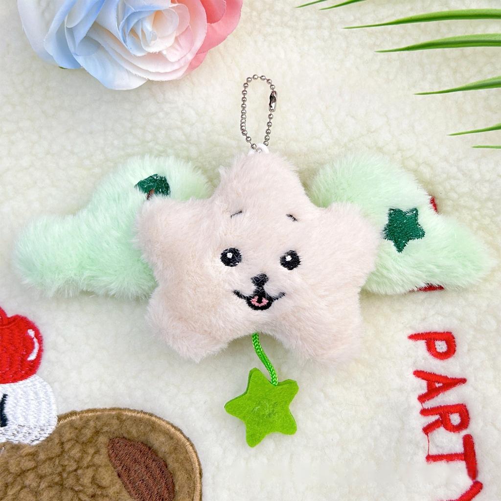 Soft Stuffed Star Wing Keyring Pendant Doll Decoration For Backpacks Or Gifts Plush Key Holder School Bag Accessories