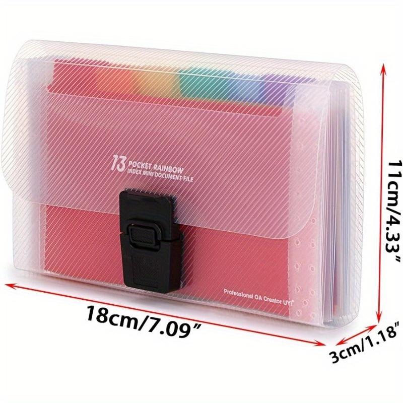 A6 Expanding File Organizer 13-Pockets, Accordion Folder with Button Closure for Documents Receipts Cards, Document Wallet