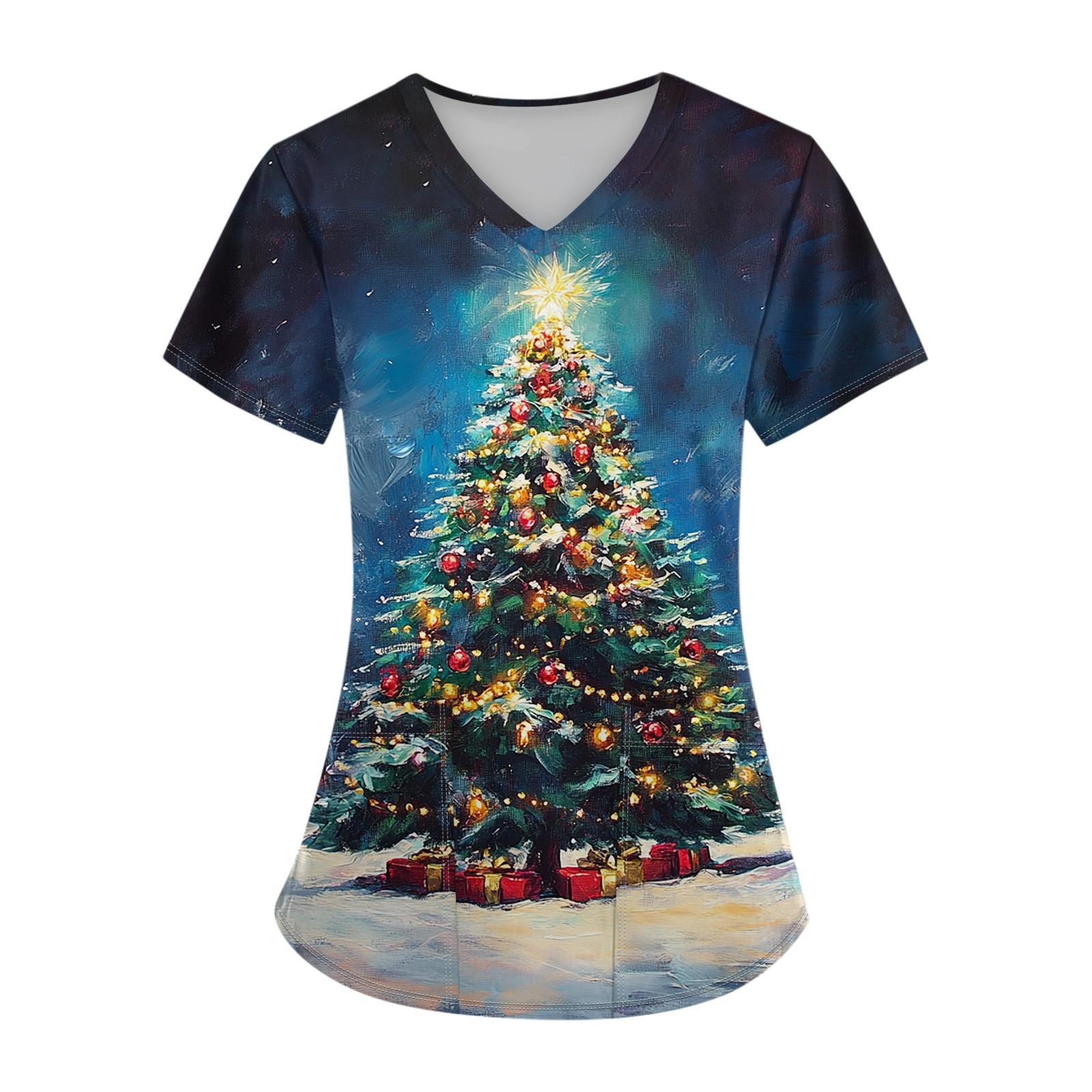 

Женский топ с карманом и коротким рукавом с крестом и V-образным вырезом XL