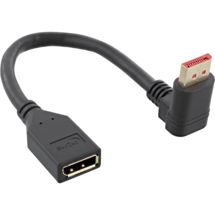 Inline® câble adaptateur displayport 1.4 st-bu 8k4k coudé vers le haut