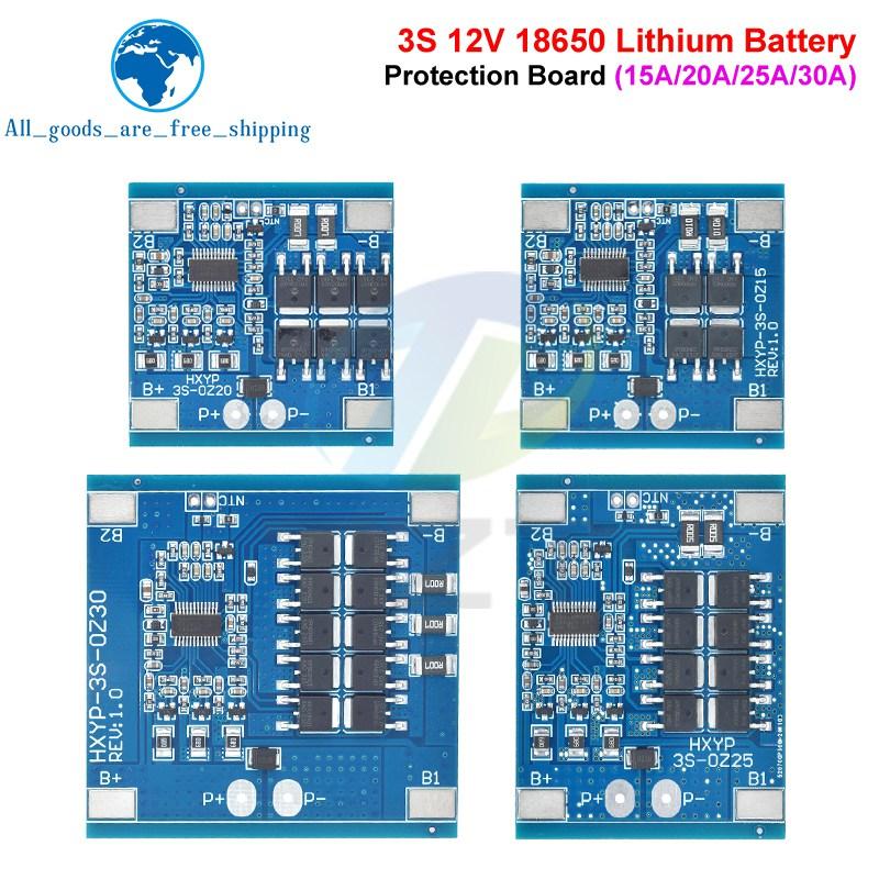 3S 12V 15A 20A 25A 30A BMS 18650 Lithium Battery Protection Board 11.1V 12.6V Anti-Overcharge Balance And Temperature Control