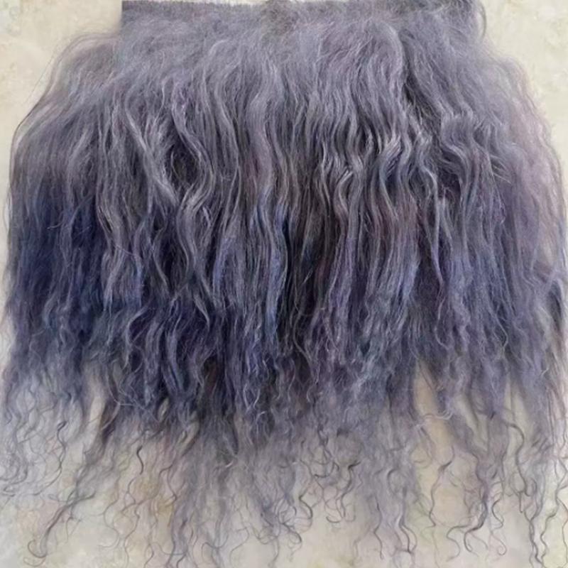 Mongolei Fell Schaffell Wolle Extensions Haarsträhne Lockige Textur Lockige Haarverlängerungen Strapazierfähig Lammfell Fell Puppe Spielzeug Zubehör
