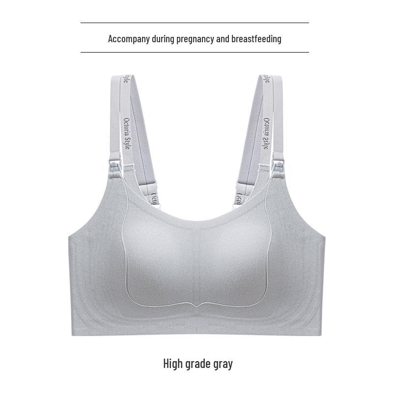 Hands-Free Maternity Nursing Bra with Pump Access, Wire-Free, Postpartum Support, Open-Buckle Design.