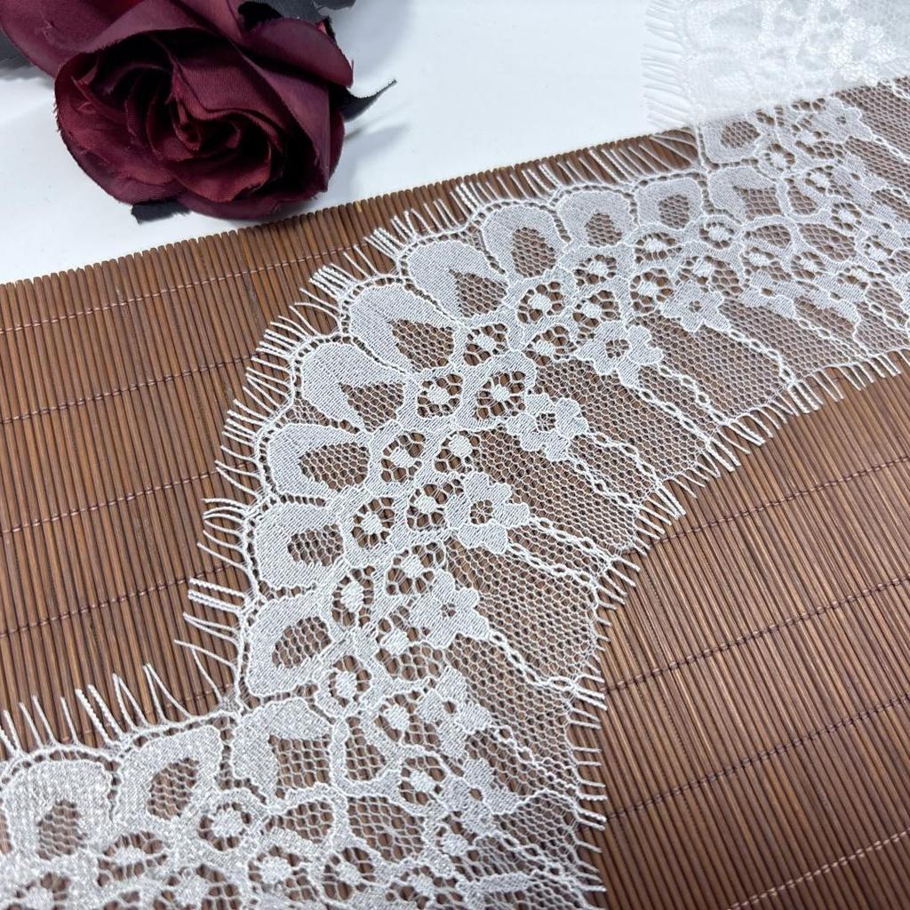 3m x 9cm Narrow Chantilly Lace, Non-stretch Eyelash Lace Trim for Sewing, Bra, Underwear, Lingerie, Dress, Garment, Crafting