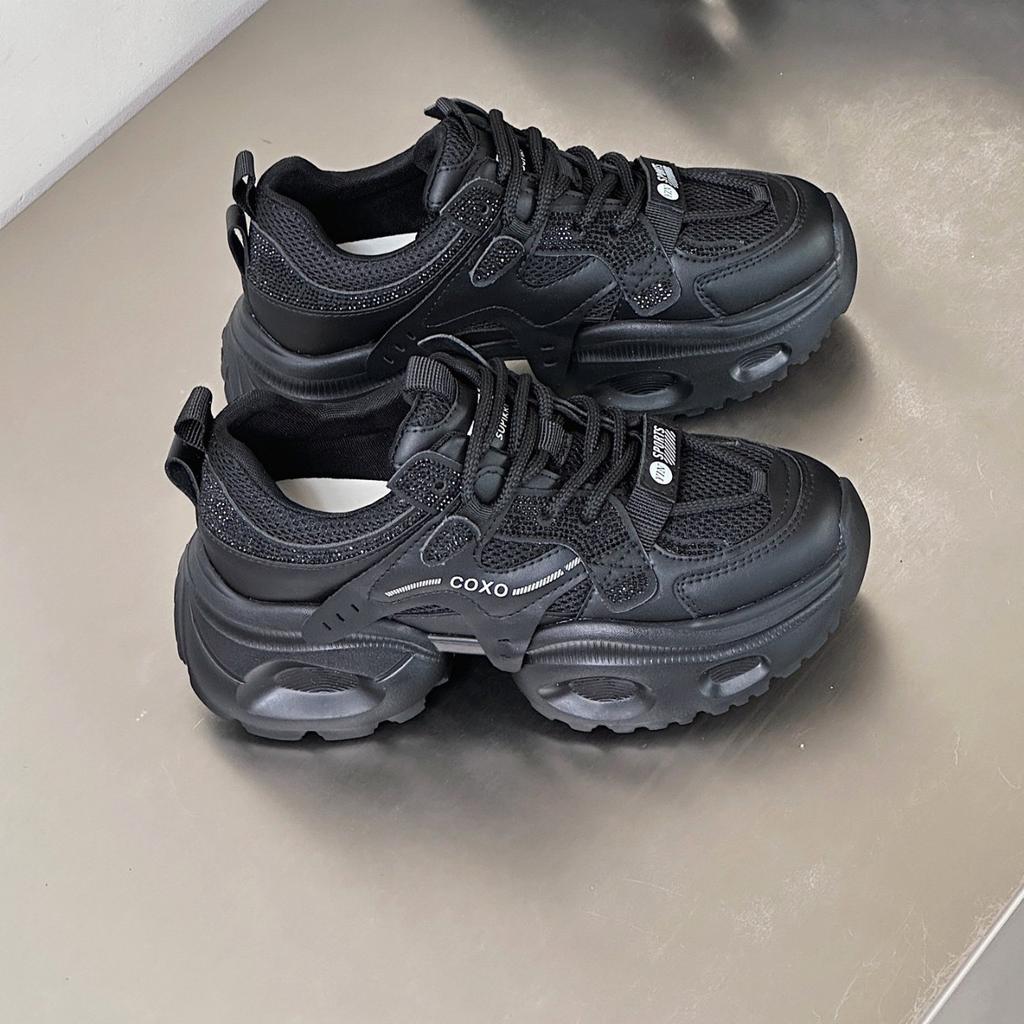 Muffin platform leather dad shoes women's 2025 autumn new popular small light casual versatile sports shoes