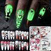 96pcs 3D Ghost Pumpkin Halloween Nails Glow In Dark Skull False Nails Full Cover Fake Nails  Party