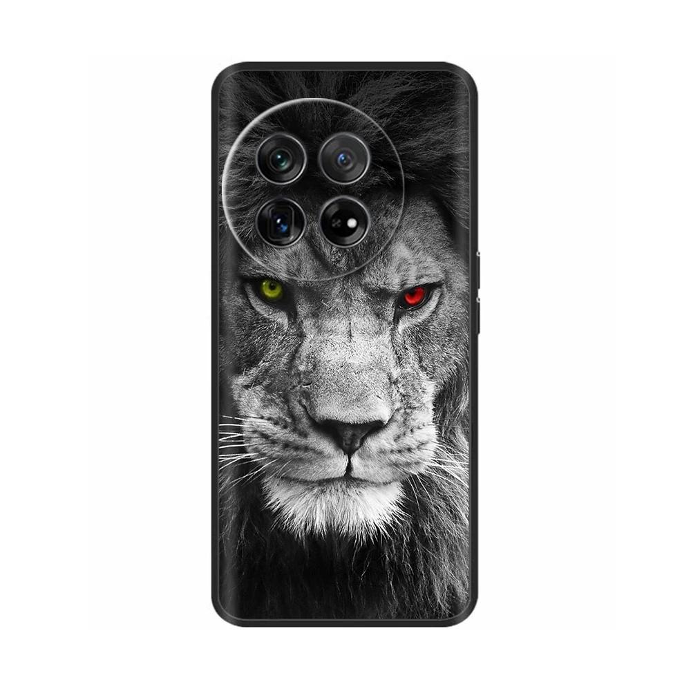 Painted Cover For OnePlus 12 Case Black Silicone Soft Luxury Phone Back Cover For One Plus 12 OnePlus12 5G Fundas Cases Hoesje