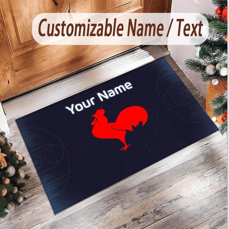 Personalized Crystal Velvet Carpet France National Football Team Pattern Non Slip Floor Rug