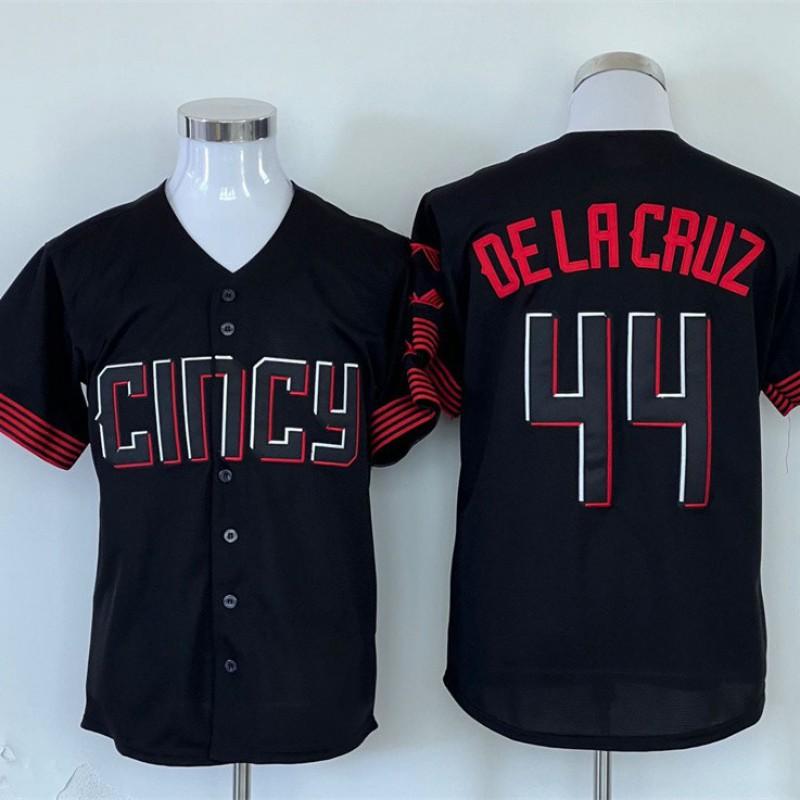 Cincinnati Reds 44 De La Cruz Baseball Jersey Mens Sports Shirt Breathable Athletic Top