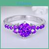 Elegant Purple Gemstone Ring For Women And Men Stylish Geometric Design