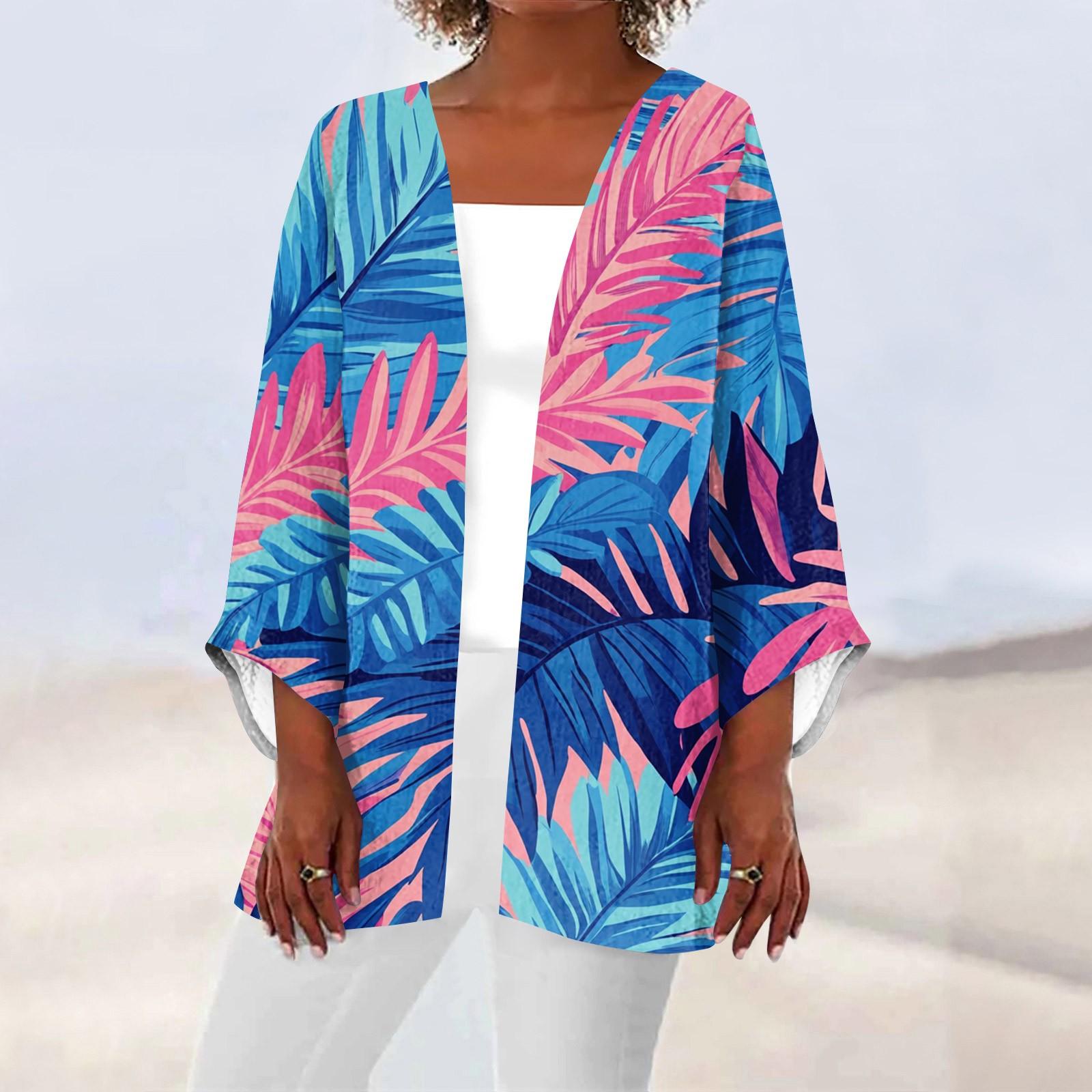 

Женская повседневная и модная легкая куртка средней длины с принтом, кардиган, кардиган XXL синий