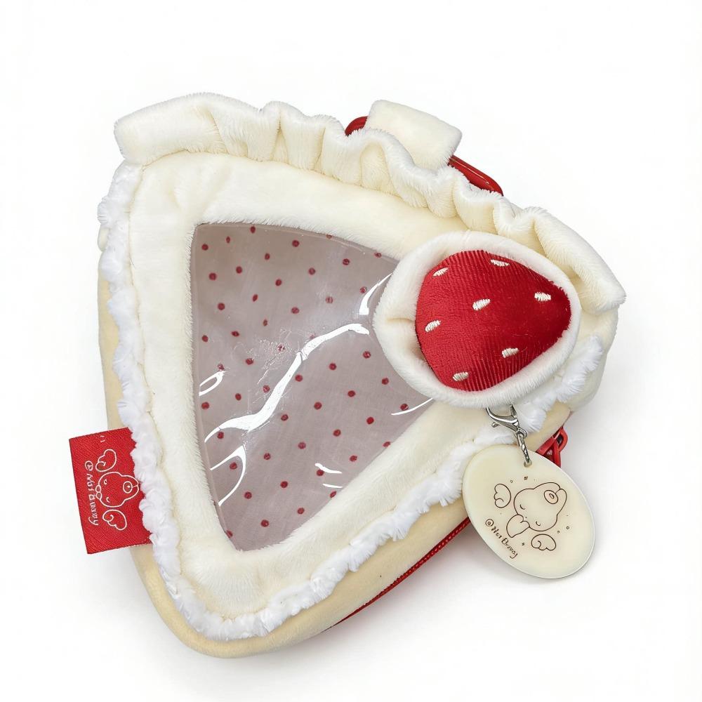 10cm Doll Display Bag Heart Keychain Charm Strawberry Cake Bag Clear Window Storage Pouch  Kpop