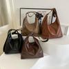 Popular Fashi Korean Versi Versatile Single Shoulder Underarm Bag, Commute Leather Handbag, Tote Bags Women's Zipper Closure